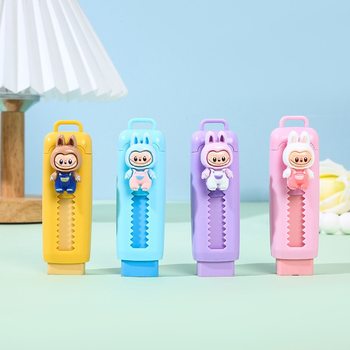 Labubu Cartoon Push-Pull Eraser Primary School Student Examination Cultural Supplies Cute Eraser Stationery Wholesale