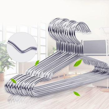 Wholesale Sale of 3.0 Thick, 42cm Long, Non-Magnetic 201 Stainless Steel Clothes Hangers, Wholesale Supply for Two-Dollar Stores