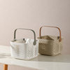 Portable bath basket bathroom washing supplies storage basket for students light luxury bath basket square draining bath basket