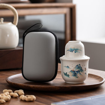 Portable Chinese-Style Yellow Wine Warmer Ceramic Wine Set Wine Divider Hot Wine Pot White Wine Cup Household Wine Cup