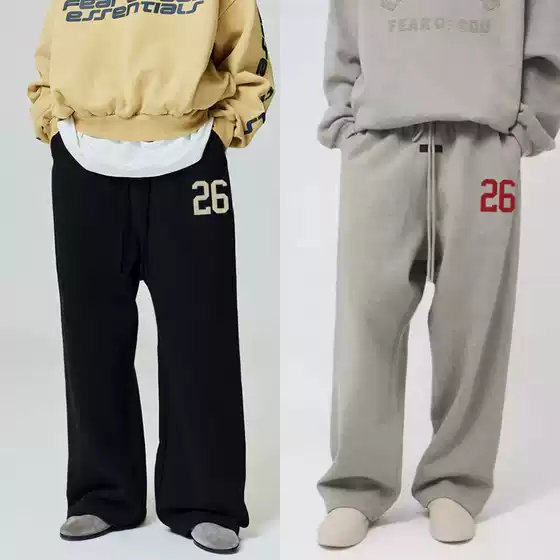 American Essentials Hhh Niche Trendy Brand Spring & Fall Velvet Sports Casual Straight Pants for Men