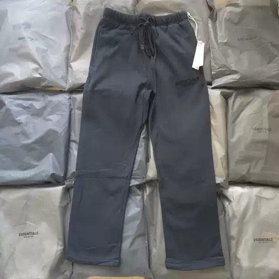 In-Stock Fog Essentials Season 8 Flocked Straight-Leg Pants High Street Loose Casual Sweatpants Autumn/Winter Trend