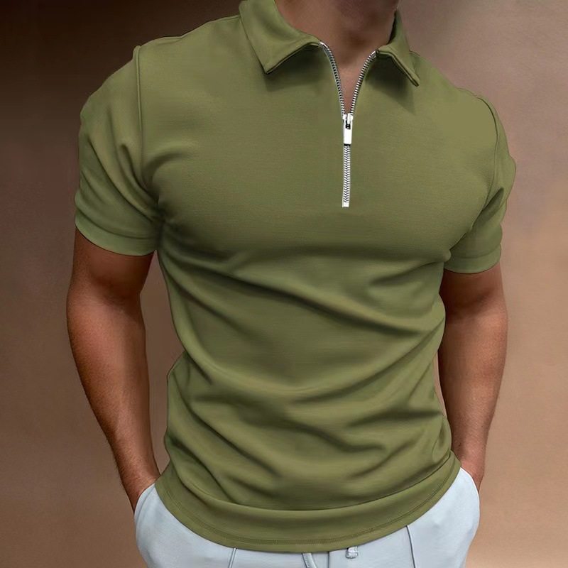 跨境2026夏季男式polo衫纯色短袖翻领t恤休闲合身上衣欧美男装5XL