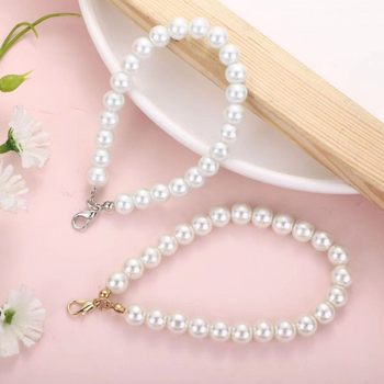 DIY Imitation Pearl Short Chain Bag Pearl Chain Accessories Hair Ball Mobile Phone Case Key Chain Pendant Wholesale Jewelry
