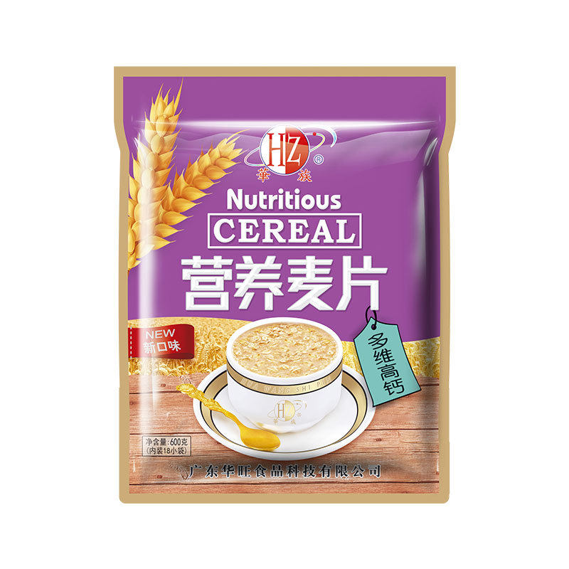 Factory wholesale bagged nutritious cereal instant food for students, calcium-added nutrition powder, Huawang food for breakfast