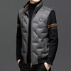 Men's New Stand Collar Casual Business Fashion Simple Knitted Thread Removable Sleeve down Jacket Jacket