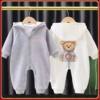 Baby Jumpsuit Spring and Autumn Outfit Baby Romper Newborn Minnie Velvet One-Piece Clothing Pajamas Autumn Long-Sleeved