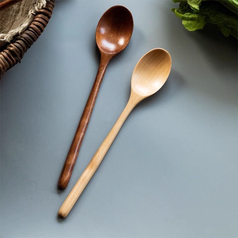 Japanese-style wooden spoon long handle spoon spoon spoon spoon spoon wooden soup spoon small size honey spoon tableware household eating