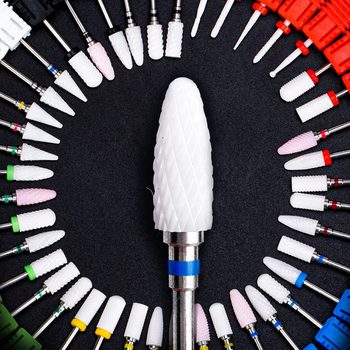 New Cross-Border Manicure Grinding Head Set Tungsten Steel Ceramic Emery Grinding Needle Nail Removal Dead Skin Polishing Cleaning Tool