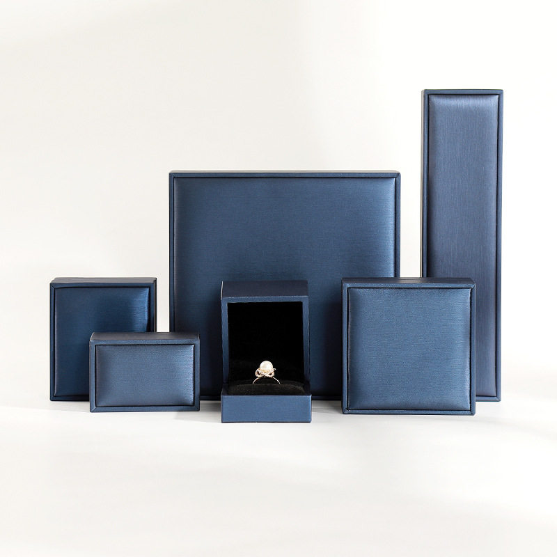 Pu Leather Brushed Jewelry Box Pu Jewelry Storage Box Ring Necklace Earring Box Jewelry Packaging Box Manufacturer Wholesale