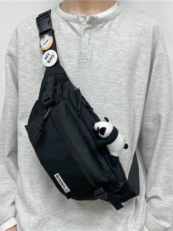 New Simple Chest Bag Men's Casual Trendy Sports Student Shoulder Bag All-match Crossbody Bag Women's Mobile Phone Men's Waist Bag