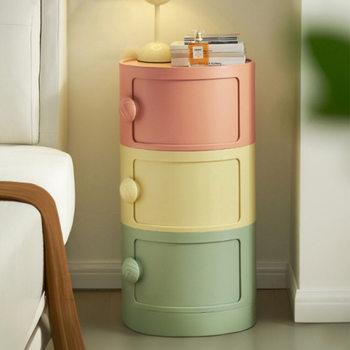 Bedside Table Bedroom Home Cream Style Sofa Side Storage Cabinet Small Multi-Layer Combination Decorative Storage Cabinet