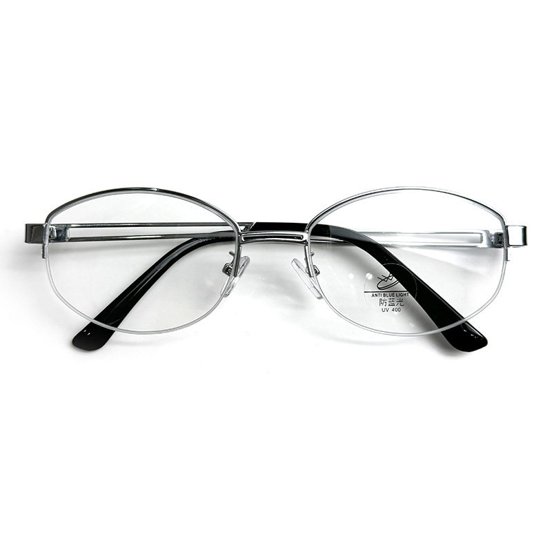 Vintage old money style gold wire half-frame glasses for women myopia can be equipped with degree metal oval plain artifact eye frame