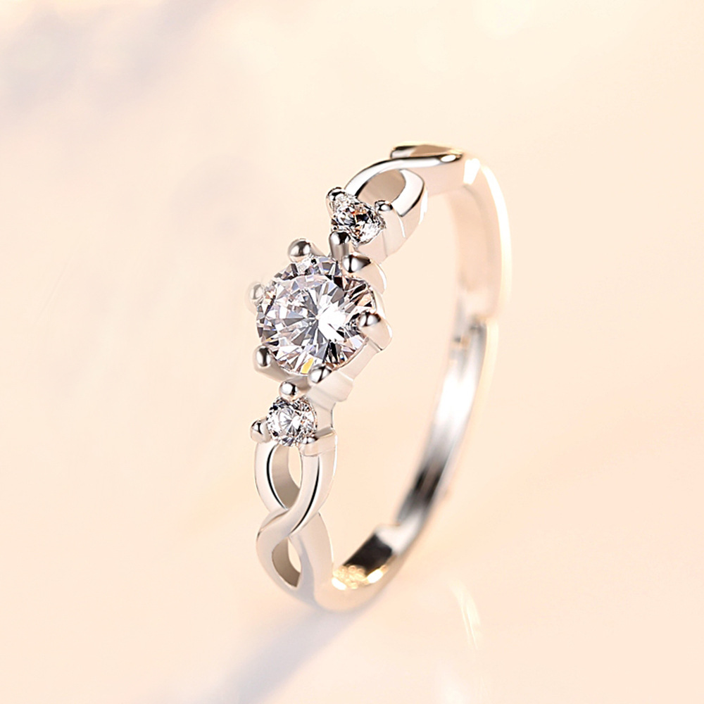 十里桃花结盟情侣戒指 韩版时尚流行手饰品对戒 女开口指环跨境批