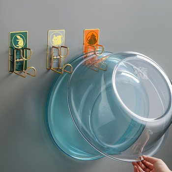 Wall-Mounted Washbasin Rack, No-Drill Installation, for Bathroom, Kitchen, and Restroom, Stainless Steel Wall-Mounted Storage Rack