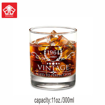 Cross-Border Popular European Whiskey Glass with Creative Pattern and Logo Processing Water Cup for Dinner Party High-End Wine Glass