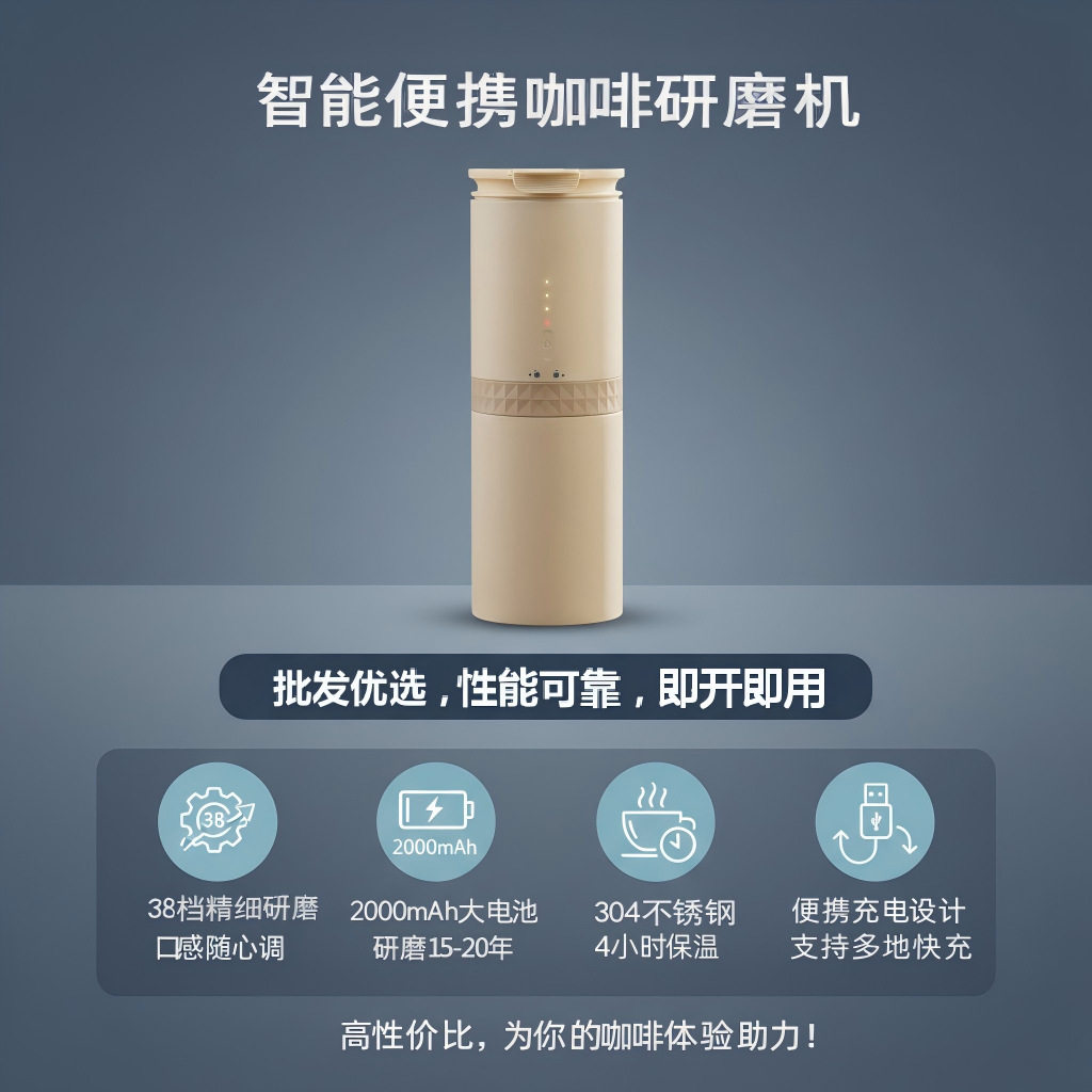Customized Portable Coffee Grinder Small Capsule Wireless Charging Coffee Grinder Home Coffee Grinder Wholesale