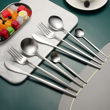 304 Stainless Steel Tableware Set Thick Portuguese Steak Knife, Fork and Spoon Four Main Pieces Hotel Western Food Tableware Set
