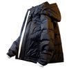 Down Jacket Men's Autumn and Winter 2024 New Light Clothing Pure Color Fleece-Lined Thickeneded Work Jacket