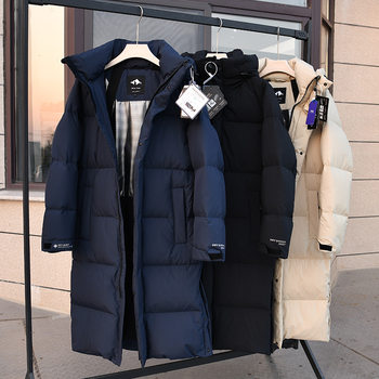 Ten thousand yuan grade thickened high awning ~ 90 white goose down windproof and waterproof! Winter men's outdoor mid-length down jacket
