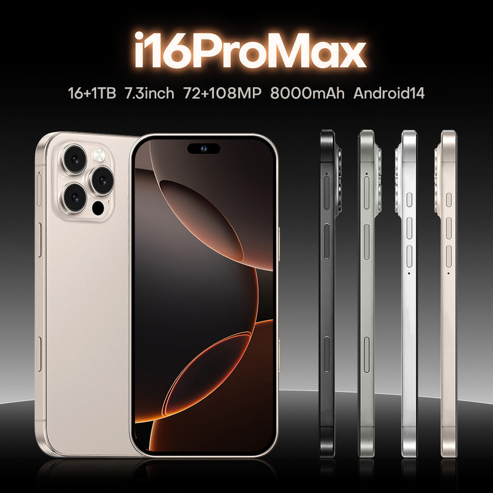 I16Pro Max 4+64GB跨境手机6.73寸安卓10版1：1全网通智能4G手机