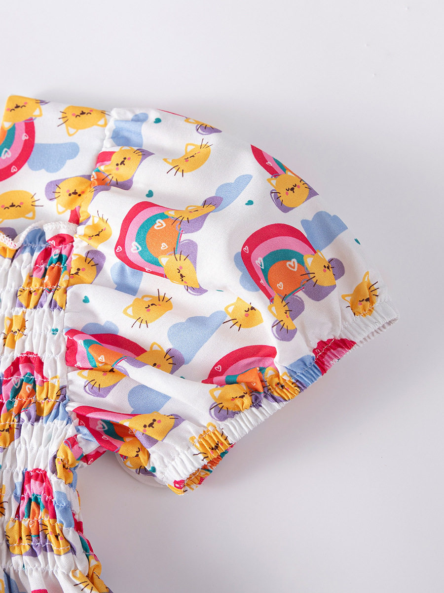 Girls' Summer Short-Sleeve Dress Wholesale from Source Factory, Style Cute Casual Kids' Dress