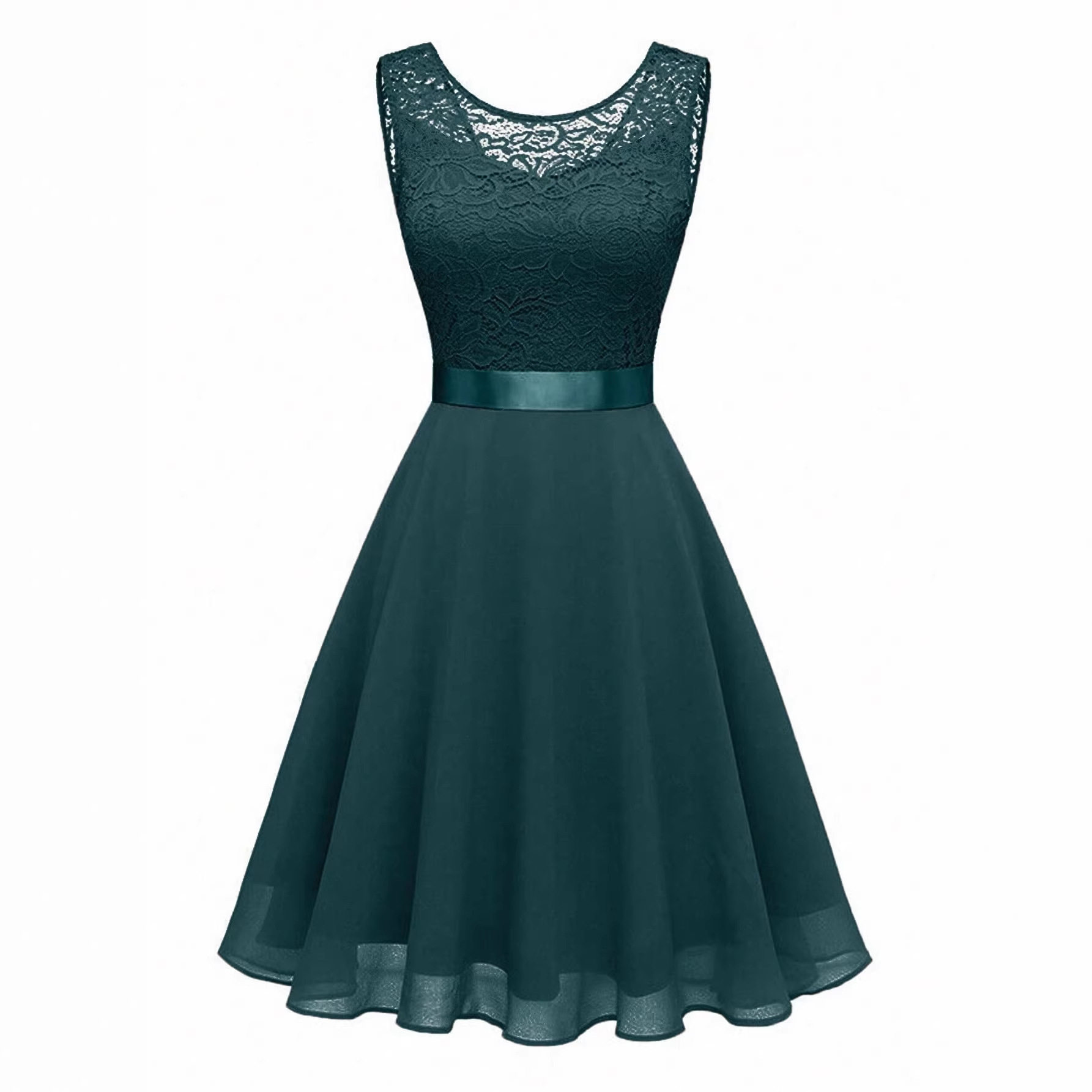 Sleeveless Lace Panel Dress Elegant Design Spring Summer Style Perfect for Parties and Special Occasions Wholesale