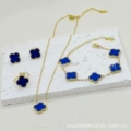 Royal blue double-sided mother-of-pearl four-piece set