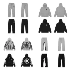 Cross-border Foreign Trade Trendy Brand LOSTSHDWS Trendy Fashion Wash Water Break Sweater Loose Casual Pants suit Men