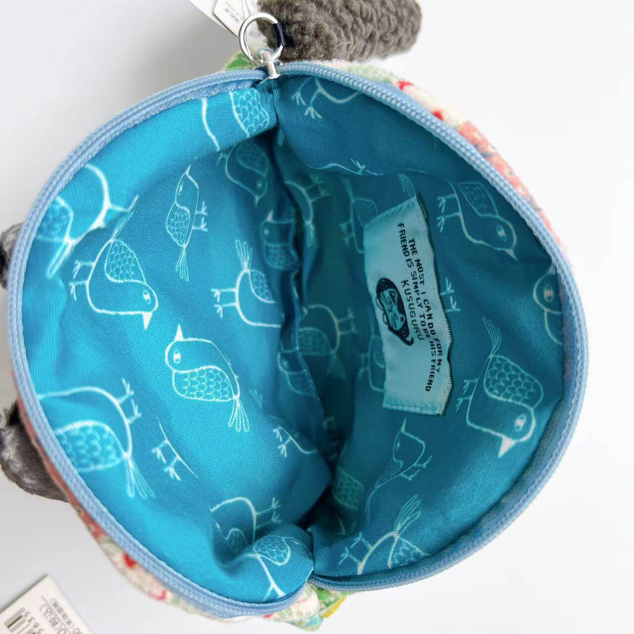 Japanese Kusuguru Genuine Embroidered Cat Coin Purse Clutch Wallet Earphone Data Cable Small Item Storage 401