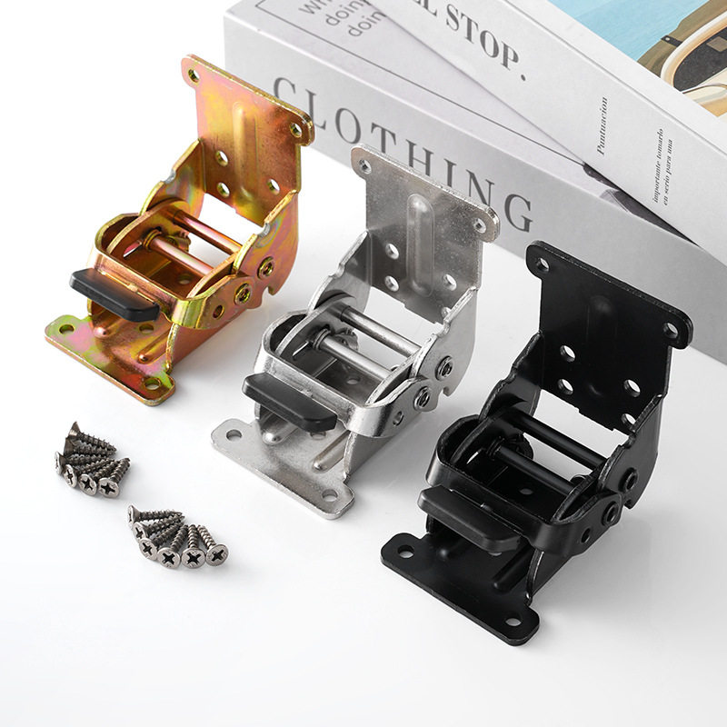 90 degree folding self-locking black double brake hinge hinge hinge furniture coffee table folding self-locking 180 folding lock computer table hinge