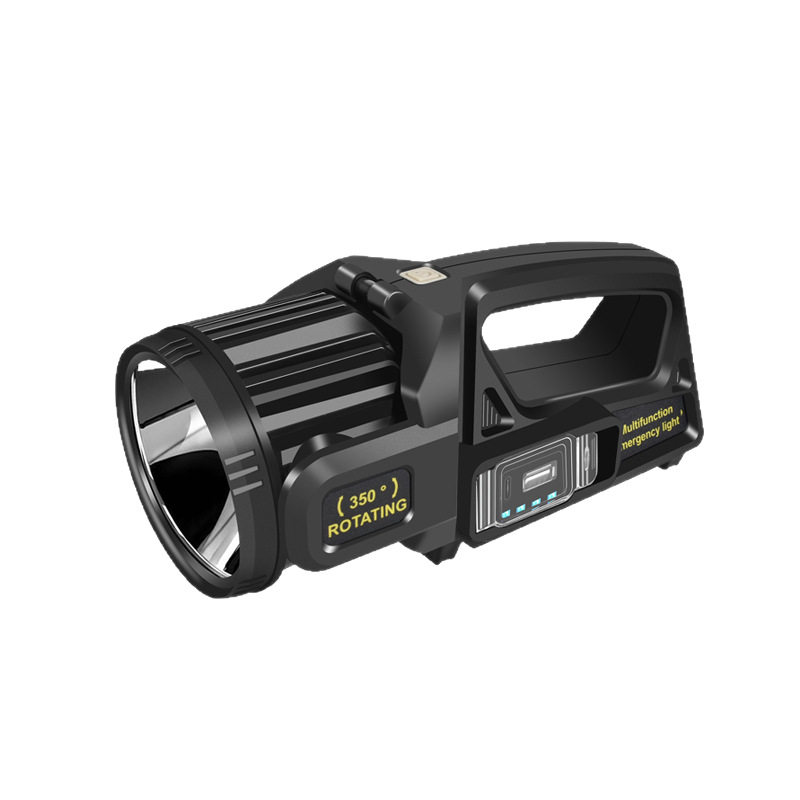 2024 Cross-Border Rotating Multifunctional Solar Portable Searchlight Flashlight High-Power Lighting Solar Strong Light