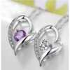 S925 Neck Chain Love Heart Shape Necklace Female Zircon Pendant Light Luxury Niche Design Girlfriend Birthday Gift Clavicle Chain
