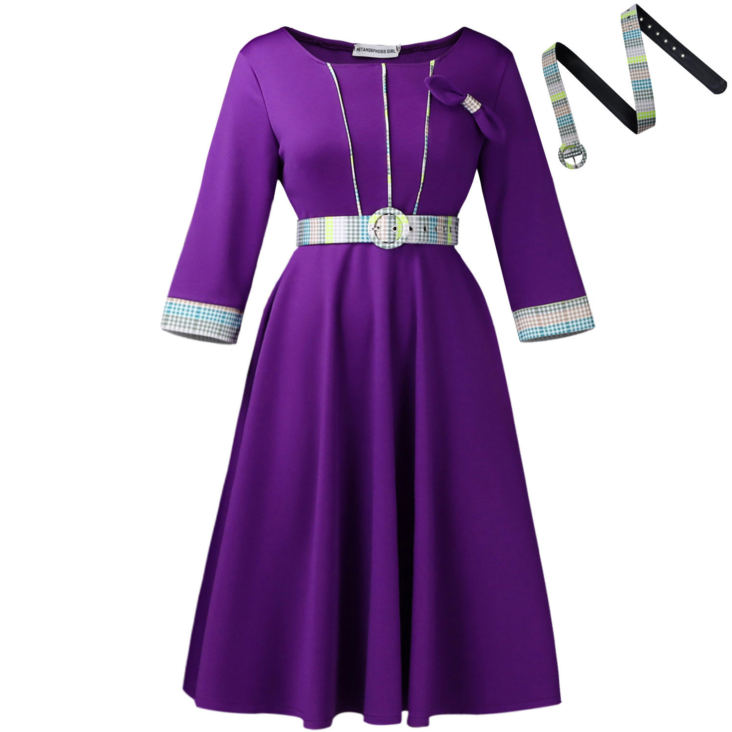 Elegant Womens African Dress Round Neck Color Block Design Fashionable Style Perfect for Parties and Events