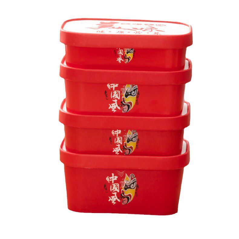 Disposable Chinese Red Gold Foil Lunch Box Wholesale Catering Takeaway Packaging Food Grade Gold Foil Box Lunch Box Processing
