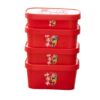 Disposable Chinese Red Gold Foil Lunch Box Wholesale Catering Takeaway Packaging Food Grade Gold Foil Box Lunch Box Processing