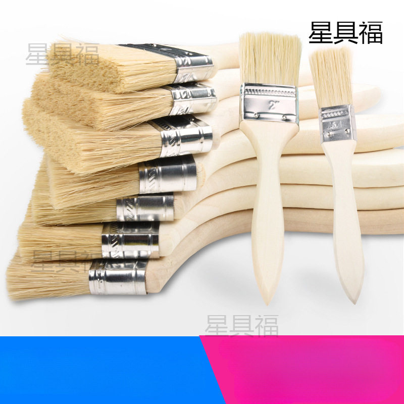 Paint Brush Pig Hair Brown Brush Barbecue Soft Hair Cleaning Household Glue Small Hair Brush Longer Thickened Industrial Use