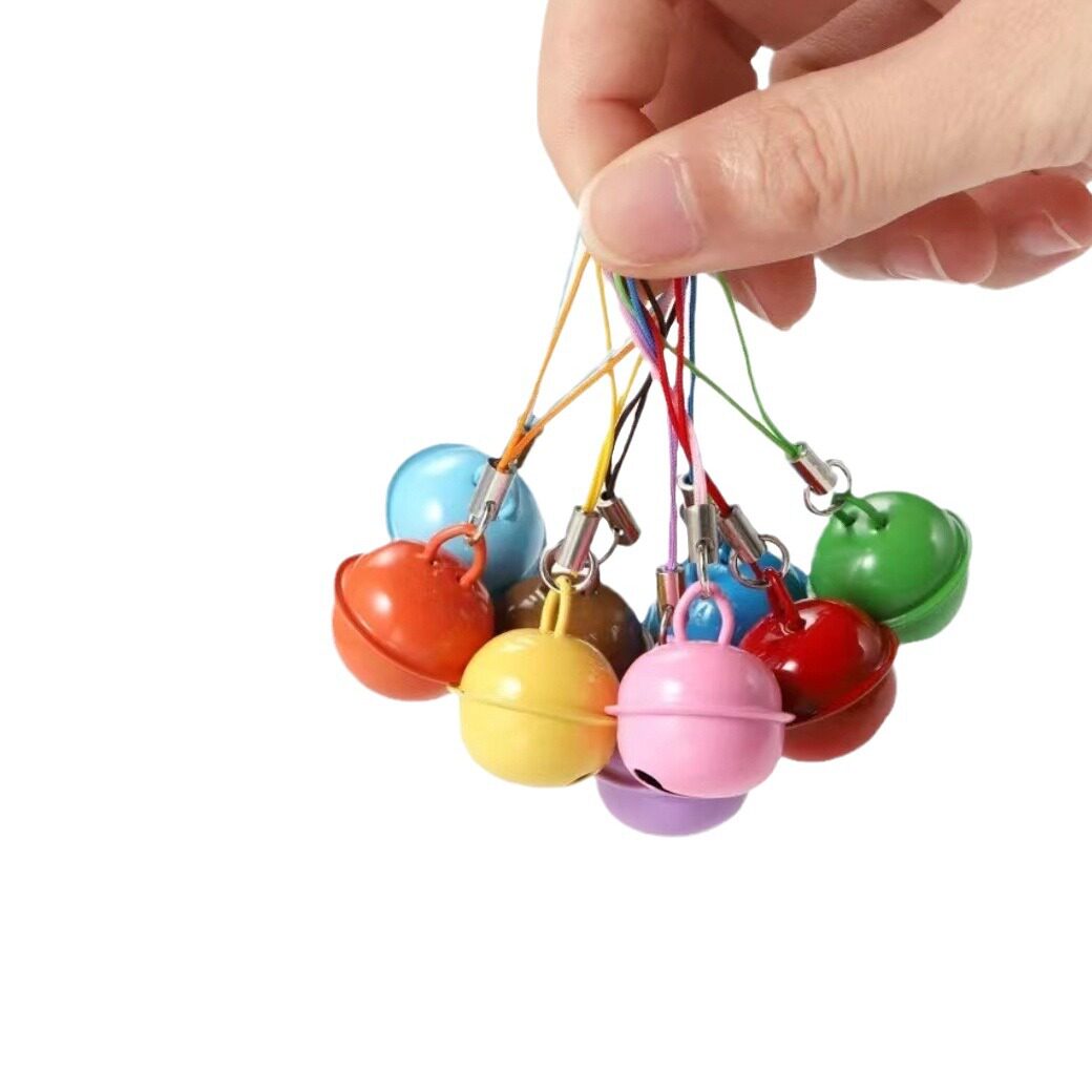 22mm Color Small Bell Accessories Keychain Candy Color Metal Paint Bell Christmas Tree Decoration Pet