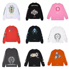Chrome Heart High-Quality Double-Yarn Pure Cotton Unisex Printed Long-Sleeve T-Shirt Collection Factory