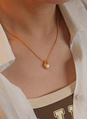 时尚简约天然淡水珍珠项链女轻奢小众通勤百搭复古精致气质锁骨链