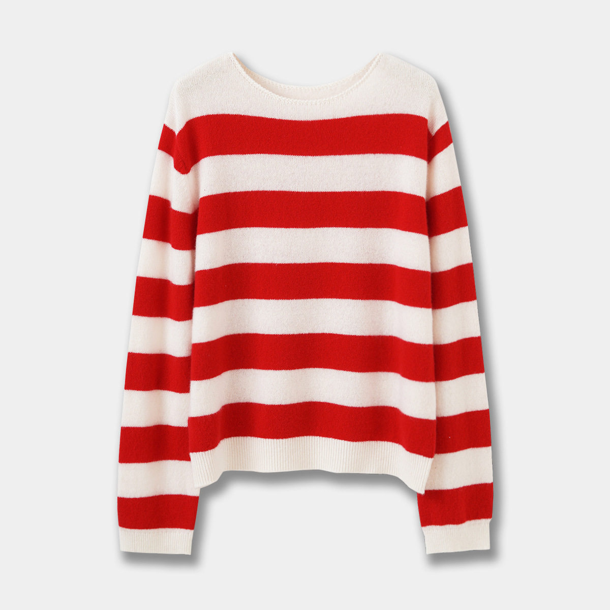 26早春新款羊毛撞色条纹针织衫新年绝美超好看的打底衫女毛衣上衣