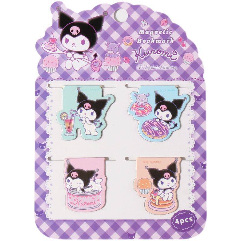 Sanrio Genuine Cute Magnetic Bookmark Yugui Dog Kulomi Student Practical Girl Heart Cartoon Exquisite Book Holder