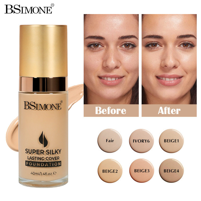 No Makeup Removal, Natural Concealer, Easy to Apply, 6-Color Liquid Foundation, Excellent Concealing Power, Waterproof, Sweat-Proof, Long-Lasting Fresh Foundation