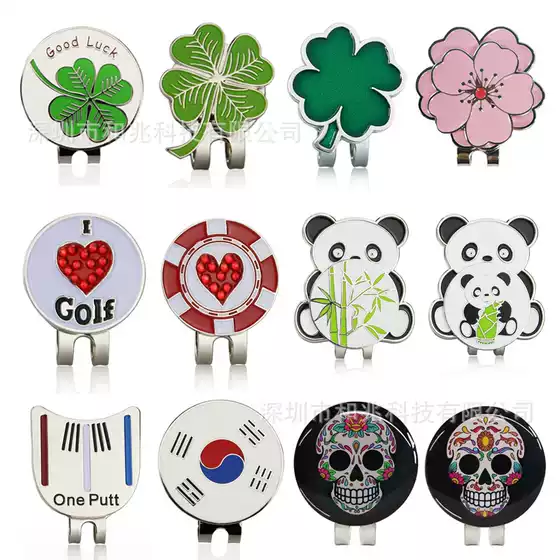Golf cap clip Mark four-leaf clover peach blossom panda ball position cap clip detachable MARK multi-style optional
