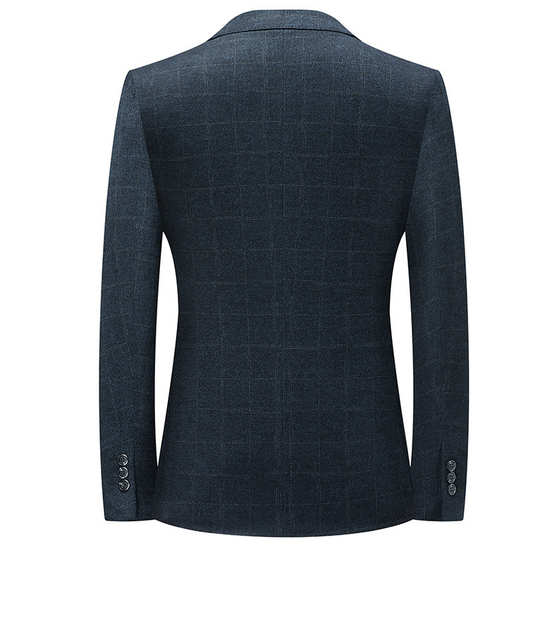 Áo blazer nam dáng ôm họa tiết kẻ caro phong cách Hàn Quốc — Kẻ Xanh, Caro đen xám