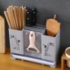 Light luxury chopsticks holder wall-mounted chopsticks storage box kitchen spoon knife and fork drain storage rack chopsticks cage wholesale