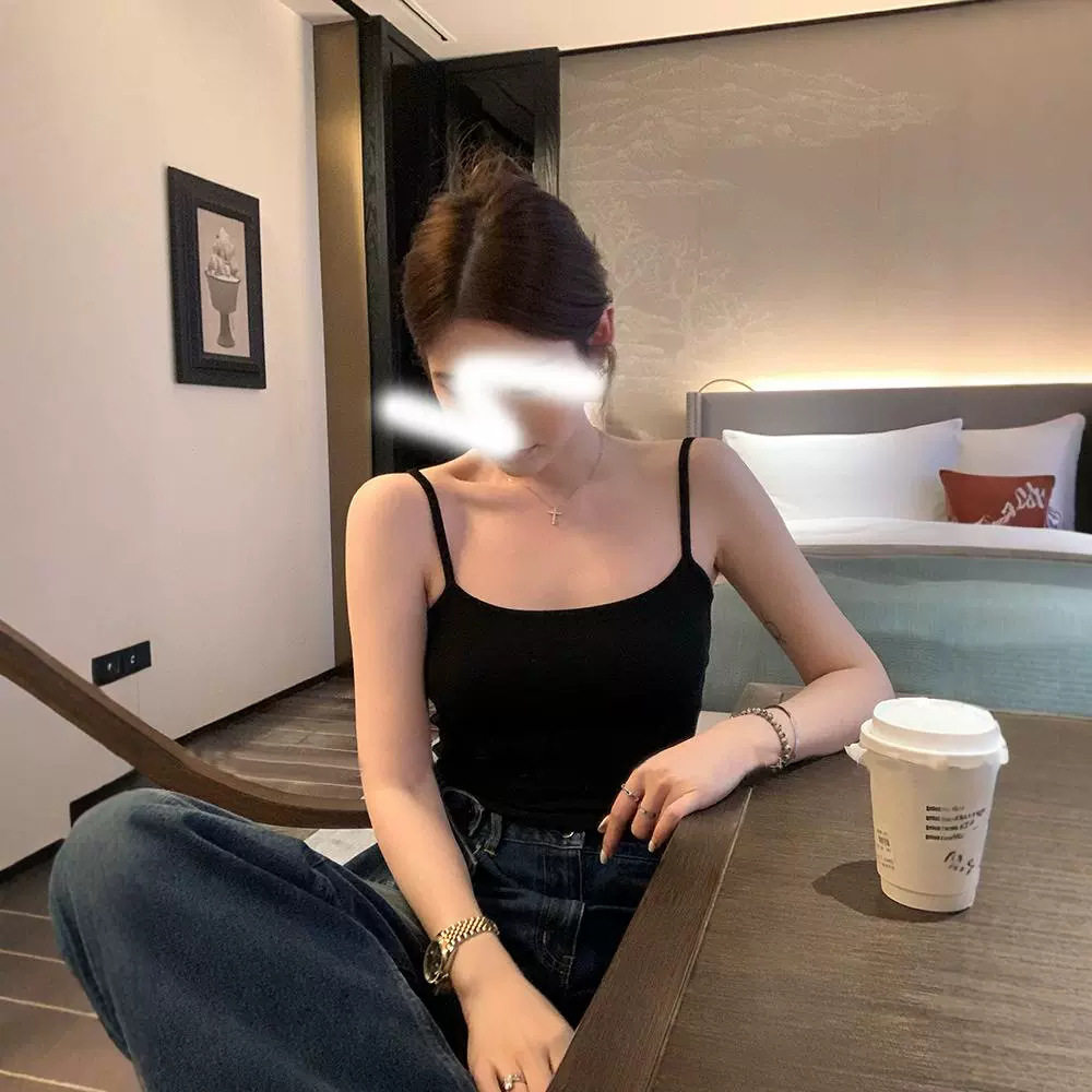 Hongyi 2025 Spring New Design Square Collar Camisole Women's Inner Pure Color Versatile Camisole