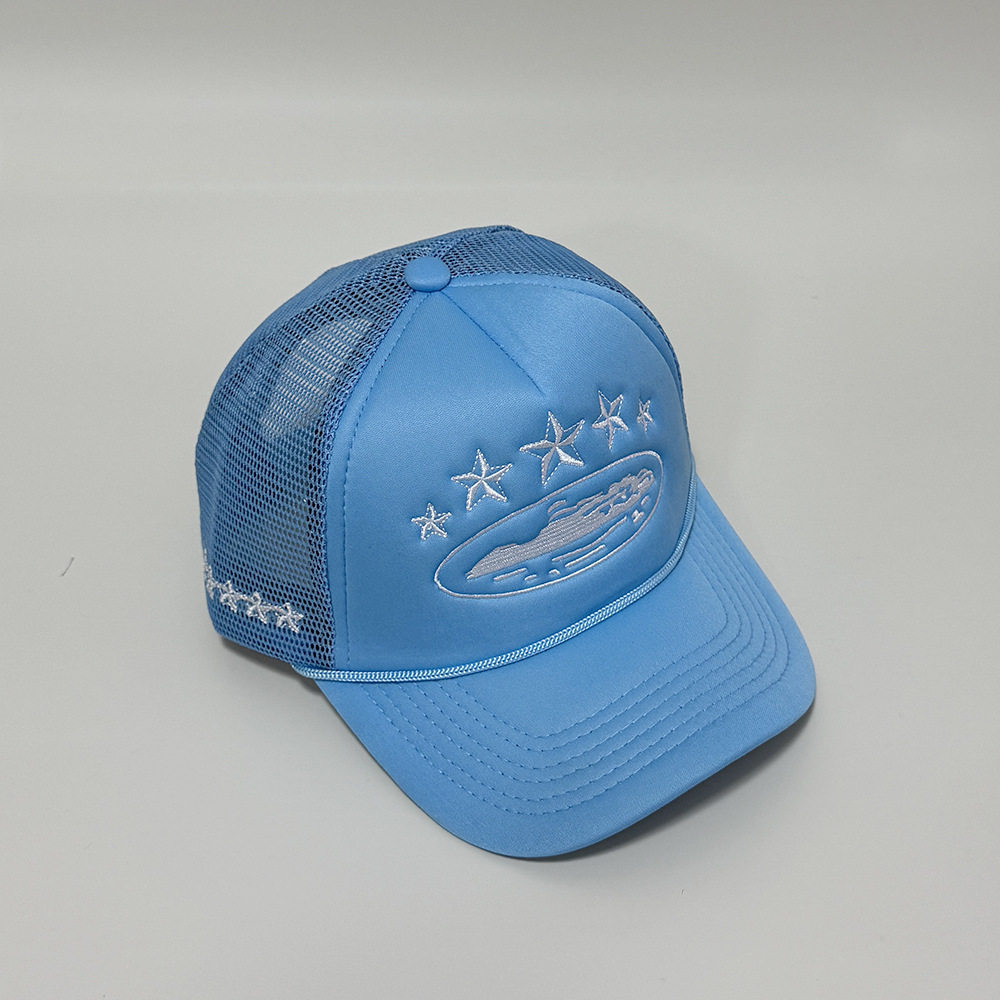 Corteiz CRTZ hat fashion baseball cap five-star color block mesh summer cap all-match truck cap men