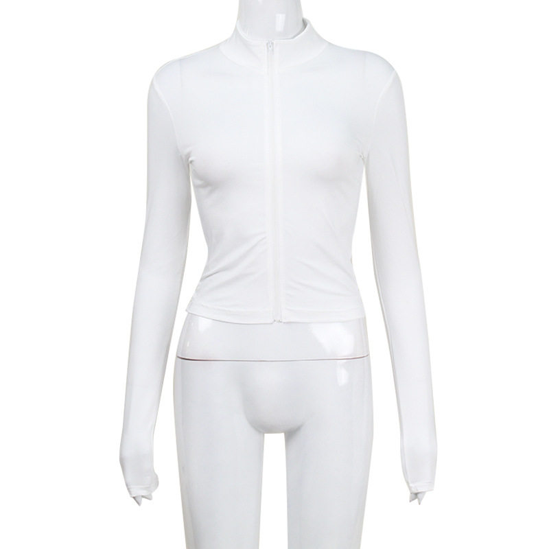 Womens Long Sleeve Zip Up Cardigan Slim Fit Half High Neck Trendy Style Perfect for Casual Outings Wholesale