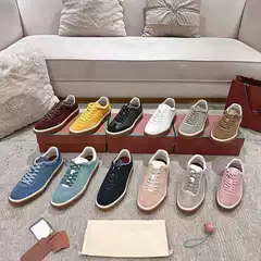 2025 Spring and Autumn Lp White Shoes Genuine Leather Lace-Up Retro German Training Shoes Flat Casual Men's Shoes Round Toe Sneakers